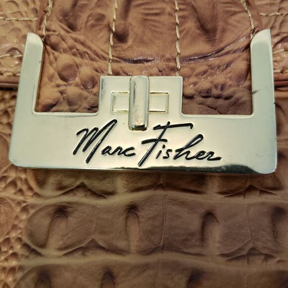 Marc Fisher Tan Croc-Embossed Women's Clutch - Picture 2 of 6